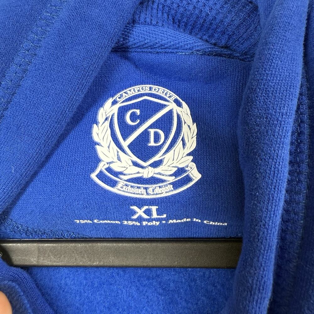 Kansas Jayhawks Hooded Sweatshirts Men's XL Blue Soft Campus Drive Embroidered - Picture 6 of 14